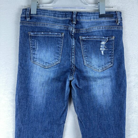 Denim Couture Slim Straight Leg Jeans Distressed Denim Womens Blue Size 7 - Picture 3 of 11
